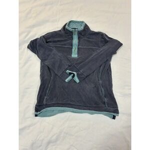 Fat Face The Airlie Quarter Zip Pullover Sweatshirt Blue Contrast‎ Trim US 8